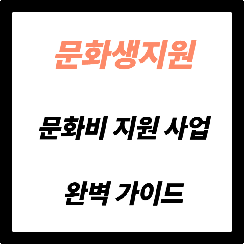 문화생활지원, 이제 어렵지 않아요! 문화비 지원사업 완벽 가이드