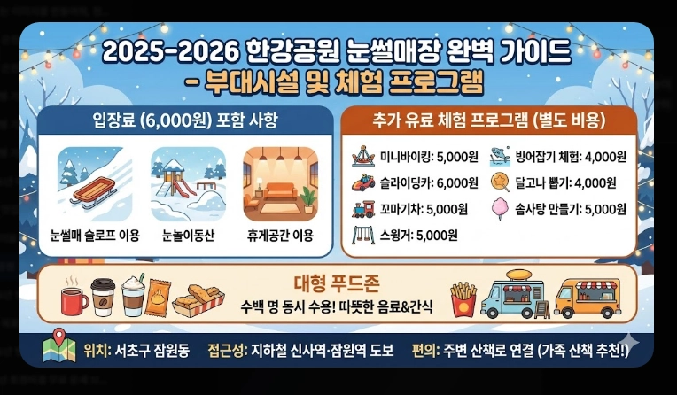 한강공원 겨울 나들이 완벽 가이드 눈썰매·축제 총정리