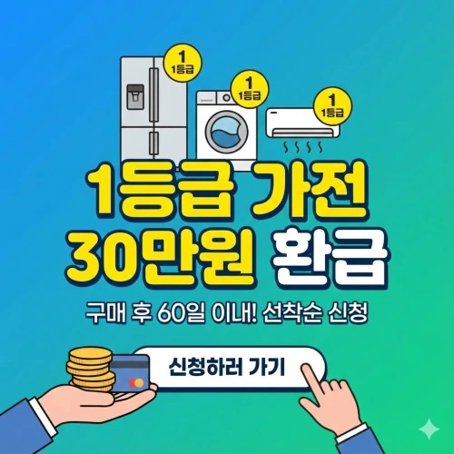 1등급 가전 환급신청 ❘ 가전제품 사고 현금 30만 원 돌려받는 법! 완벽 가이드