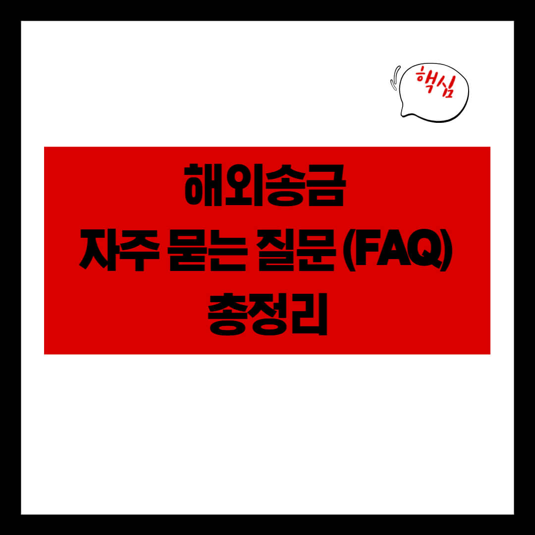 해외송금 자주 묻는 질문(FAQ) 총정리