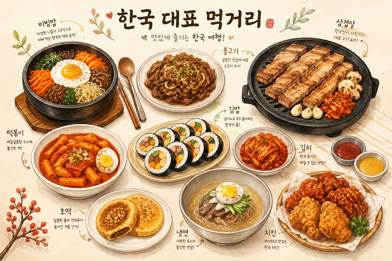 대표음식일러스트