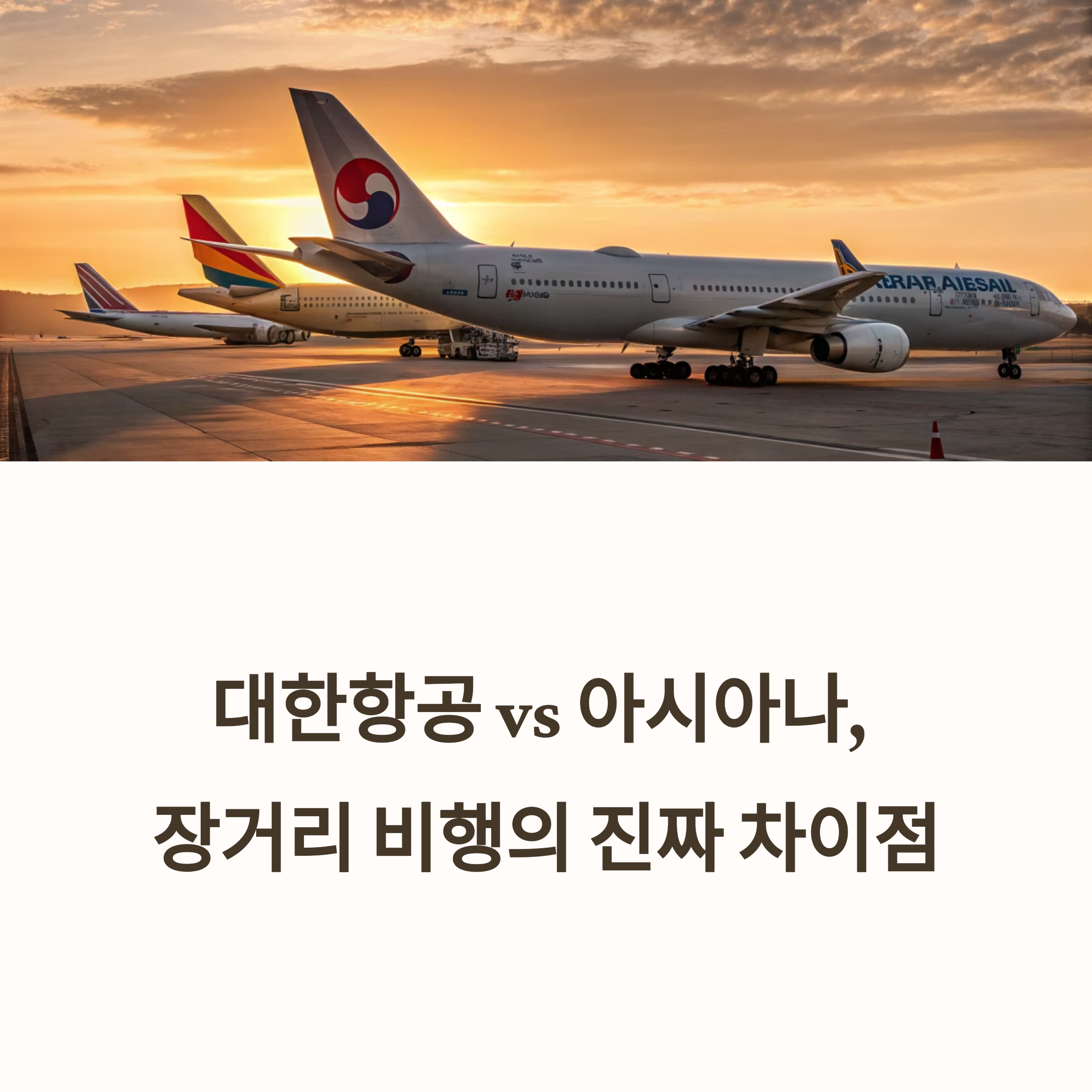 대한항공 vs 아시아나, 이코노미 클래스