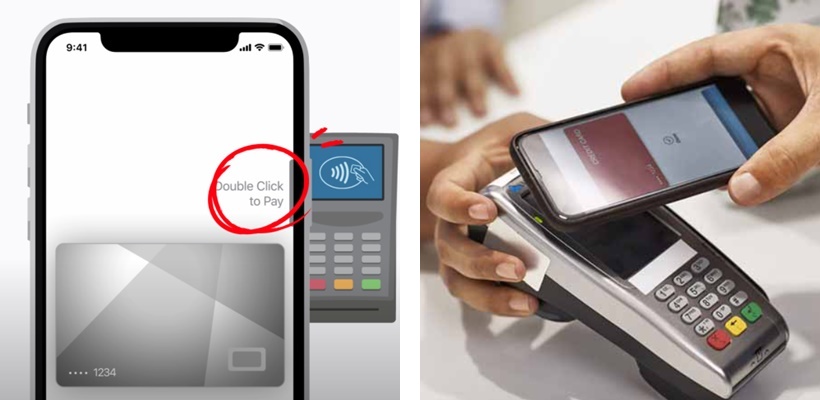 애플페이-설명-측면버튼-클릭-및 단말기-접촉