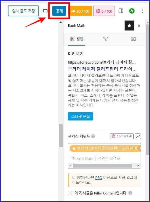 워드프레스 발행