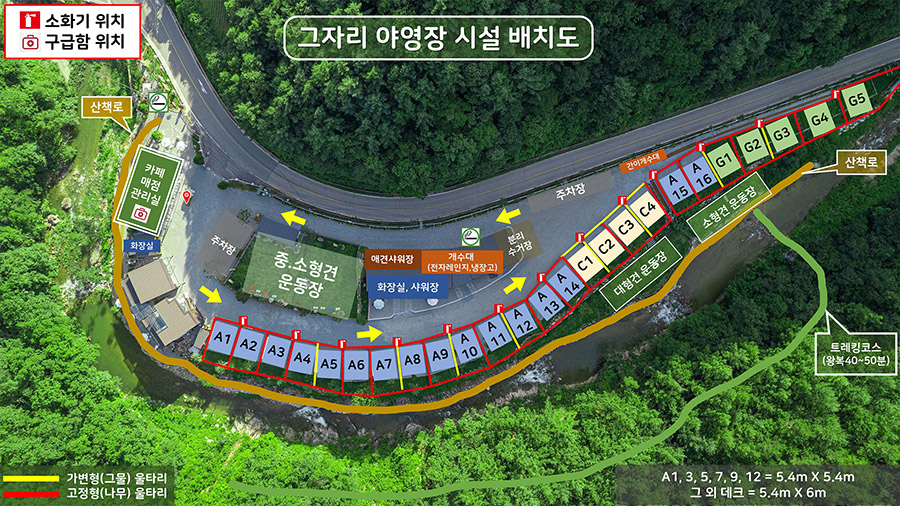 반려견과 함께, 그자리 야영장 소개