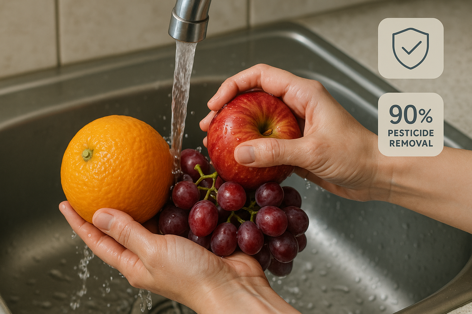 과일 세척하는 모습