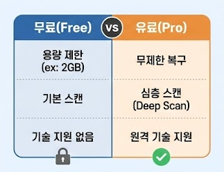 무료 vs 유료 복구 툴 성능 및 비용 비교