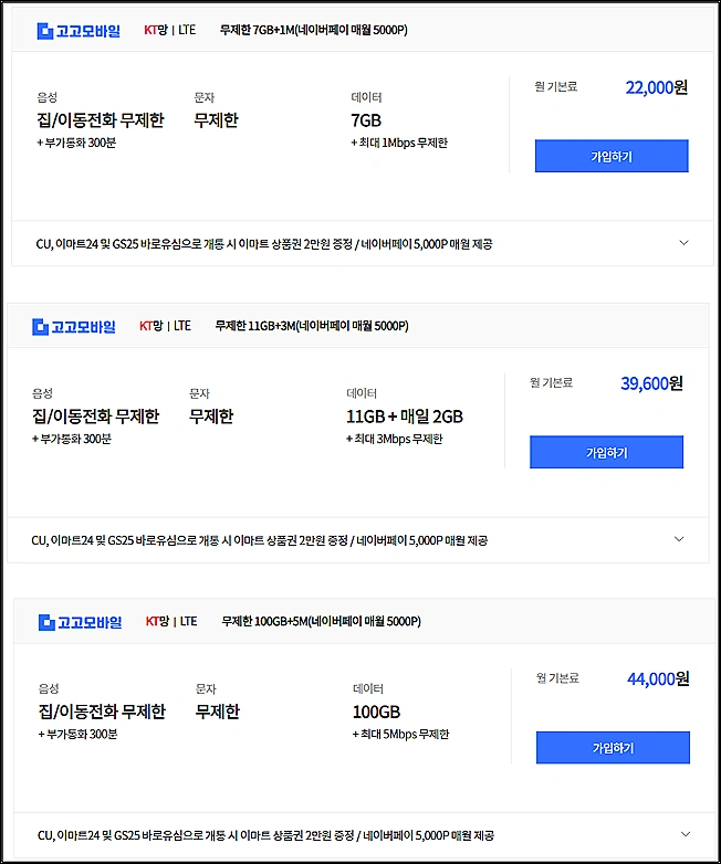 알뜰폰-네이버-페이-요금제-고고모바일