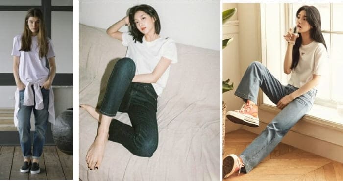 청바지에-흰티셔츠코디-기본