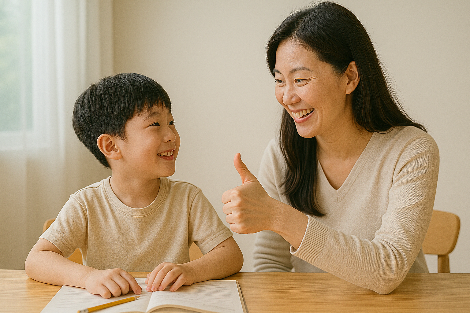 부모가 아이 칭찬하는 모습