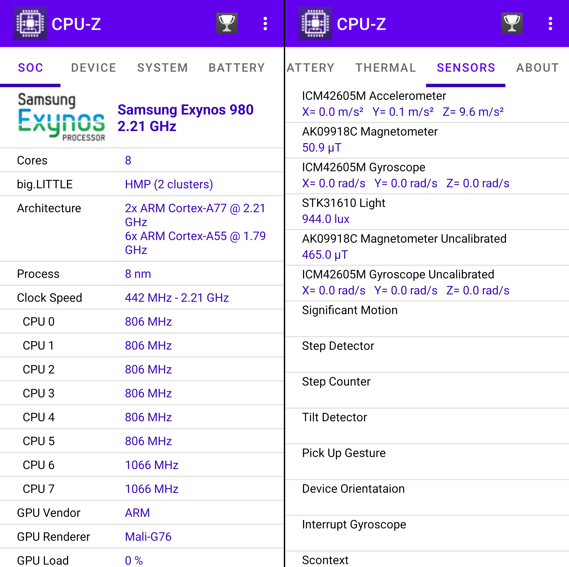 cpuz - 센서 확인