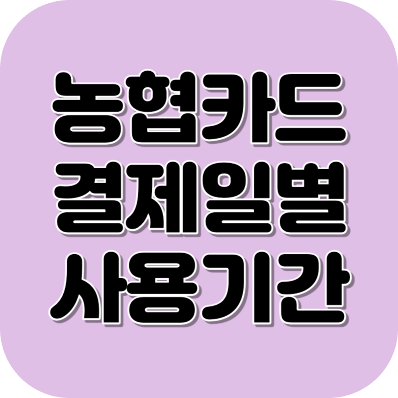 농협카드 결제일별 사용기간