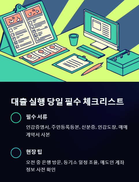 대출 실행 당일 필수 체크리스트