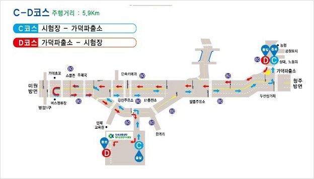 청주운전면허 시험장 도로주행 CD코스