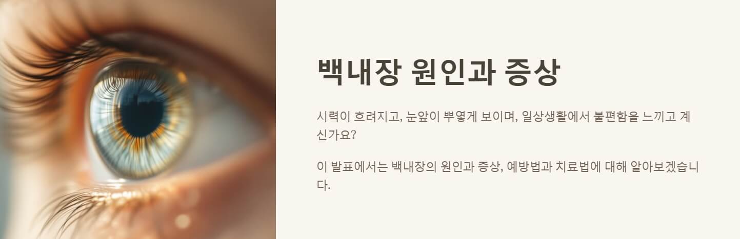 백내장 원인과 증상