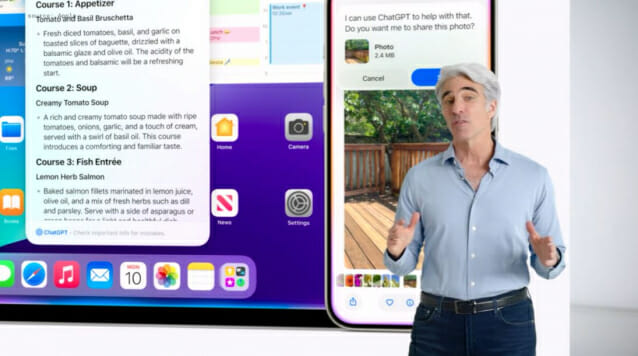 애플은 오픈AI와 파트너십을 통해 챗GPT를 시리에 탑재했다.