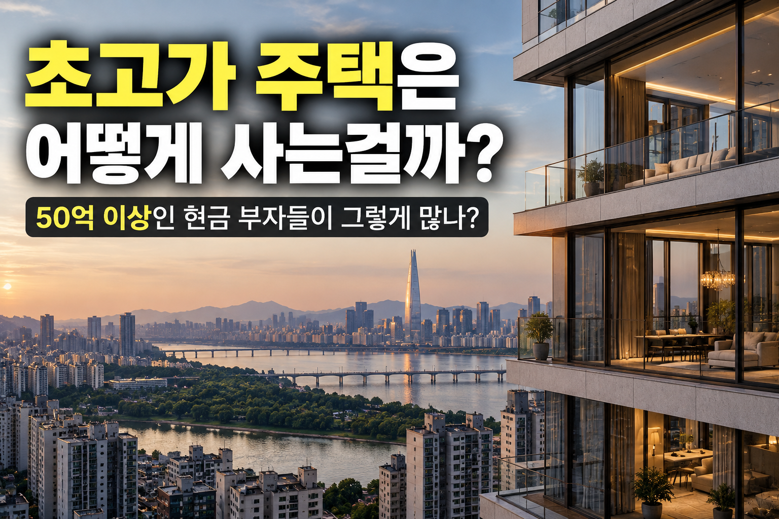 초고가 주택을 구매하는 사람들을 이미지로 표현한 그림