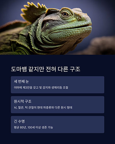 생김새와 특징: 도마뱀 같은 외형, 전혀 다른 구조