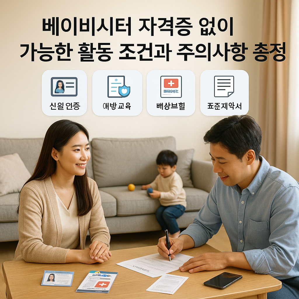베이비시터 자격증 없이 가능한 활동 조건과 주의사항 총정리
