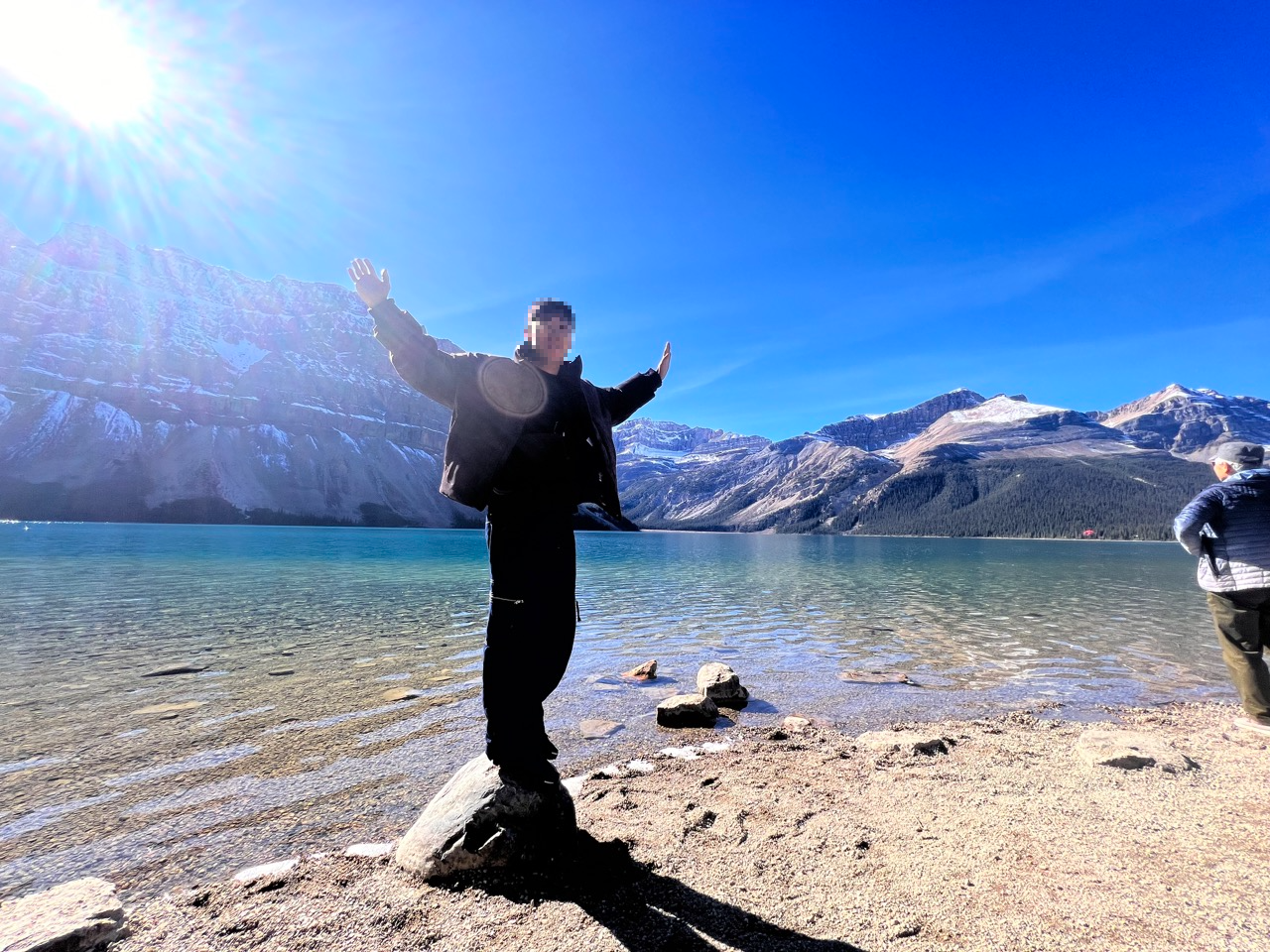 보우레이크 뷰포인트에서 친구 한 컷.