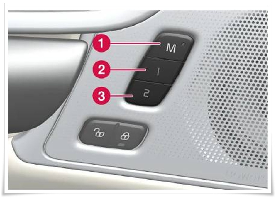 볼보 S60 도어에 위치한 메모리 버튼