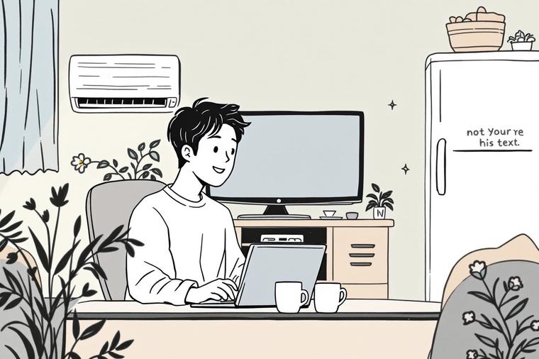1등급 에어컨외 환급 신청하는 남성