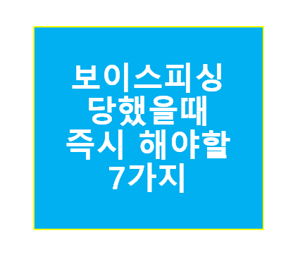 보이스피싱 당했을때