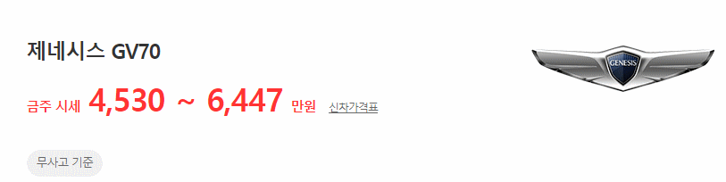 제네시스 GV70 중고차