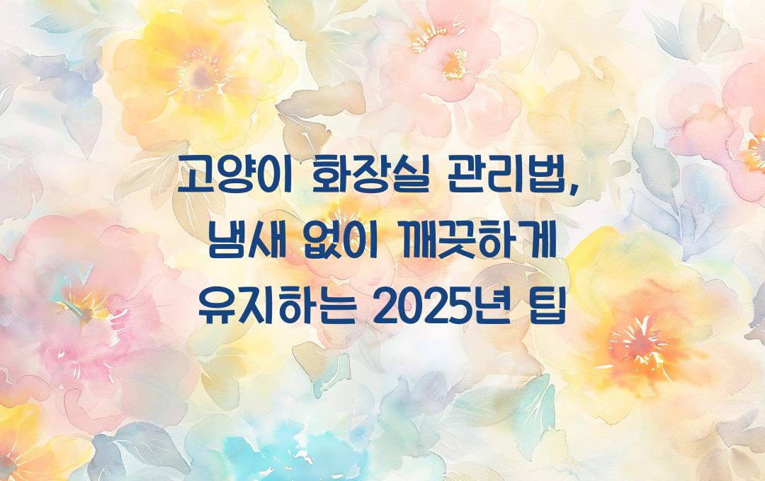 고양이 화장실 관리법, 냄새 없이 깨끗하게 유지하는 방법