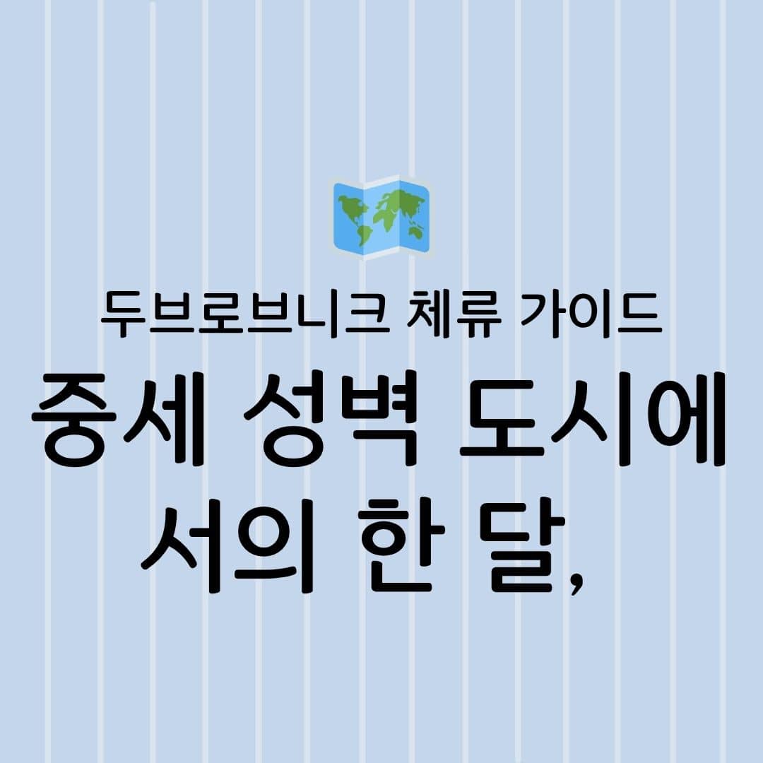중세 성벽 도시에서의 한 달, 두브로브니크 체류 가이드