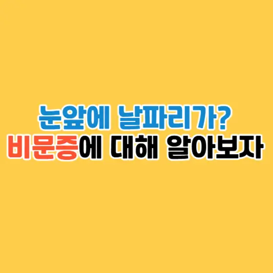눈앞에 날파리가 날아다니는 현상, 비문증에 대해 알아보자