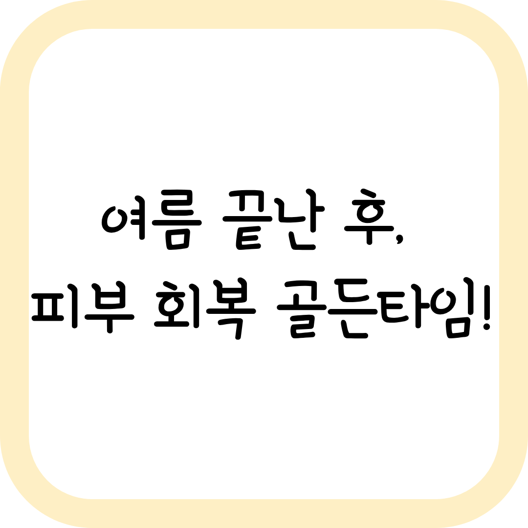 여름 자외선에 지친 피부, 가을 전에 꼭 챙겨야 할 건강 관리법