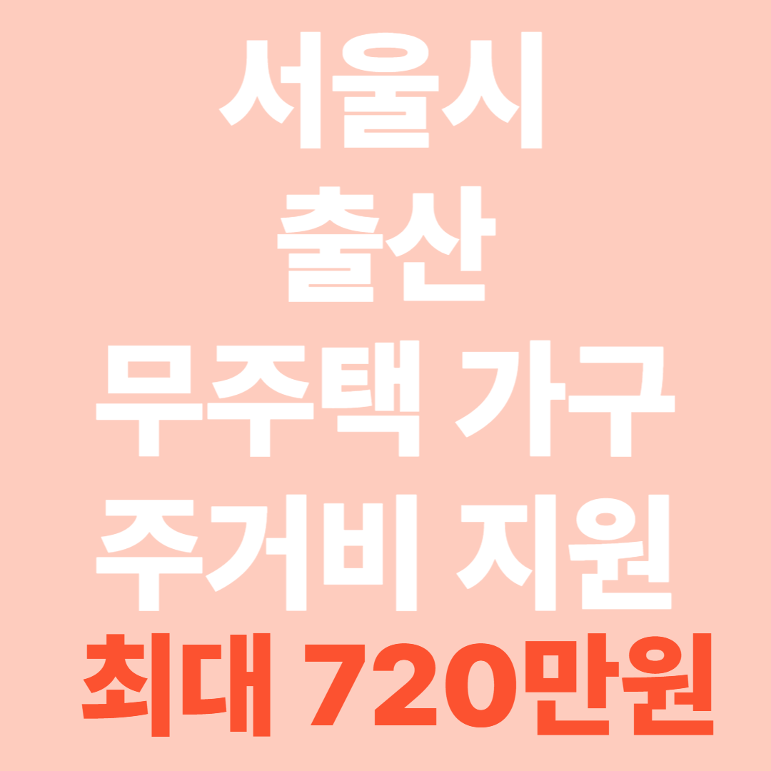 서울시 출산 무주택 가구 주거비 지원