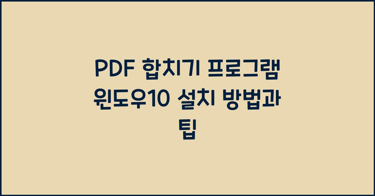 PDF 합치기 프로그램 윈도우10에 설치하는 법