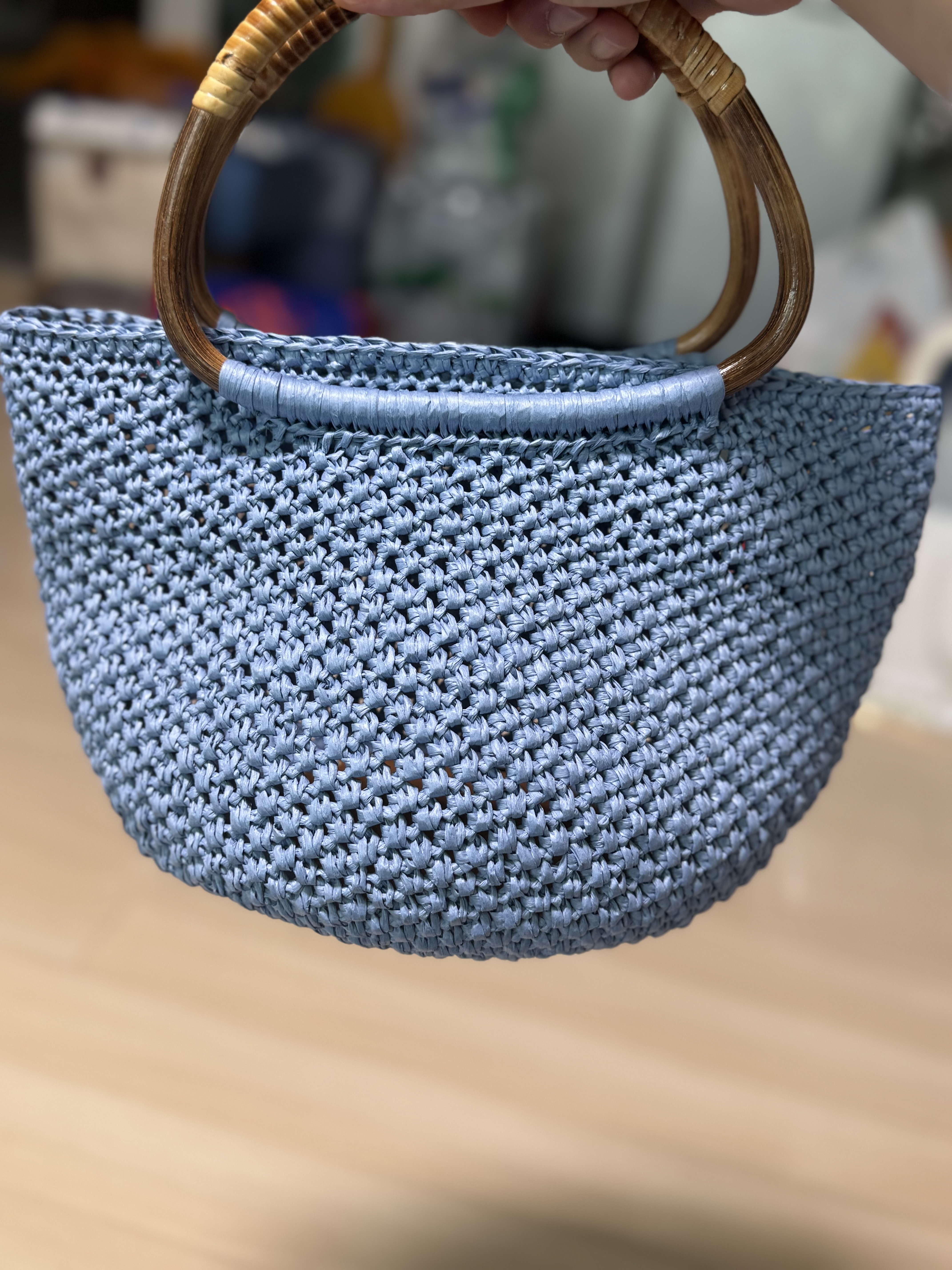 Raffia handmade crochet bag