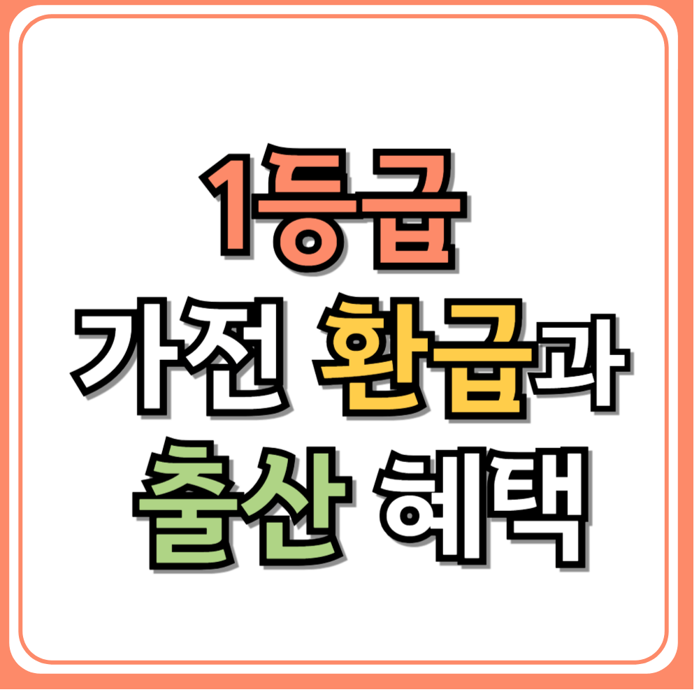 1등급 가전 환급과 출산 혜택