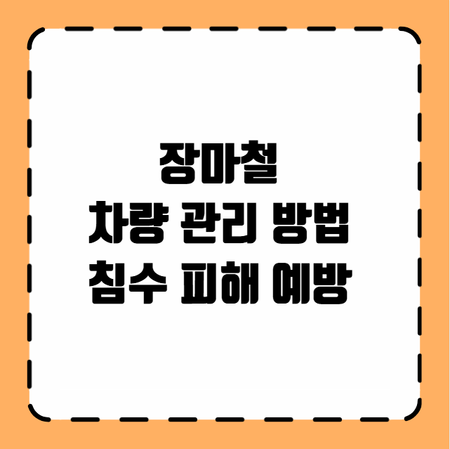 장마철 차량 관리 방법 침수 피해 예방