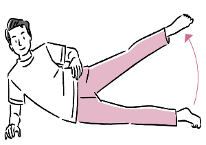 옆으로 누워, 손으로 몸을 지탱