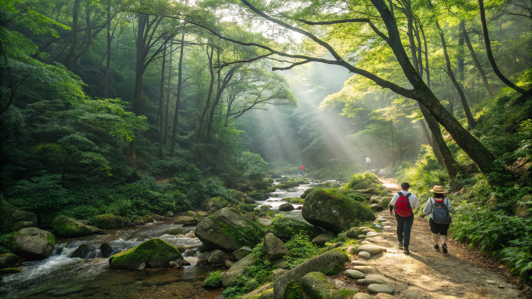 지리산 국립공원 - 한국 트레킹의 성지
지리산은 수려한 능선과 신비로운 숲을 품은 대자연 그 자체입니다.
백무동 코스는 초반부터 꾸준한 오르막이 이어져 고난도에 속하지만,
정상인 천왕봉에서 일출을 보는 순간 모든 피로가 사라집니다.