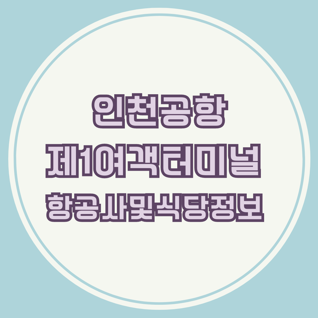 인천공항 제1여객터미널 완벽 가이드