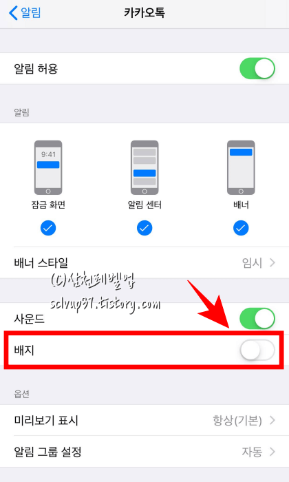 아이폰 알림 배지 설정