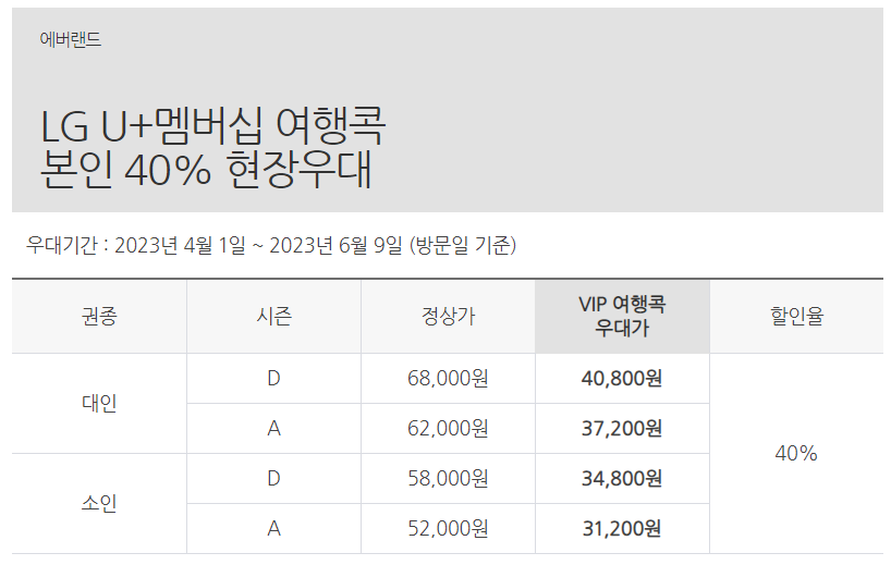 에버랜드 자유이용권 할인 최신 정보