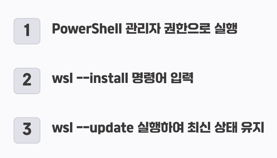 모든 준비의 끝, WSL 설치 및 업데이트