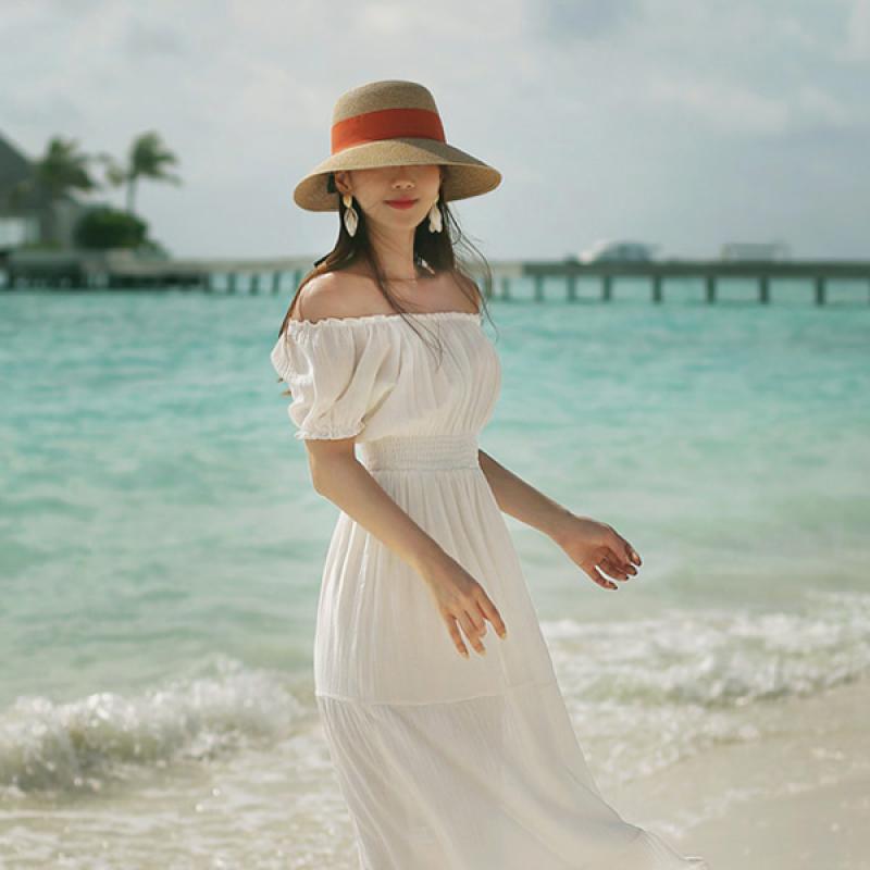 비치원피스 비치웨어 원피스 스모크밴딩