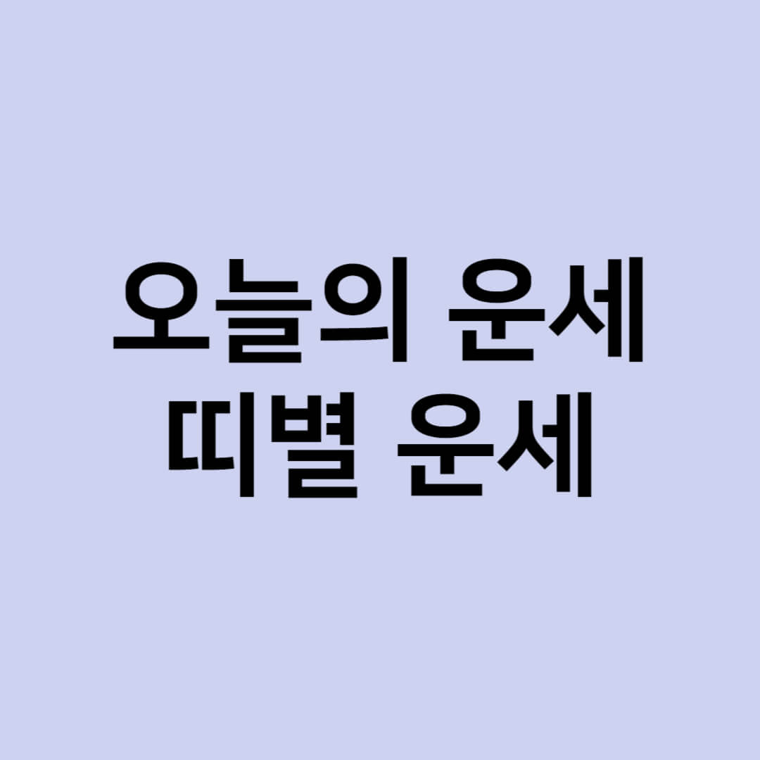 띠별 운세