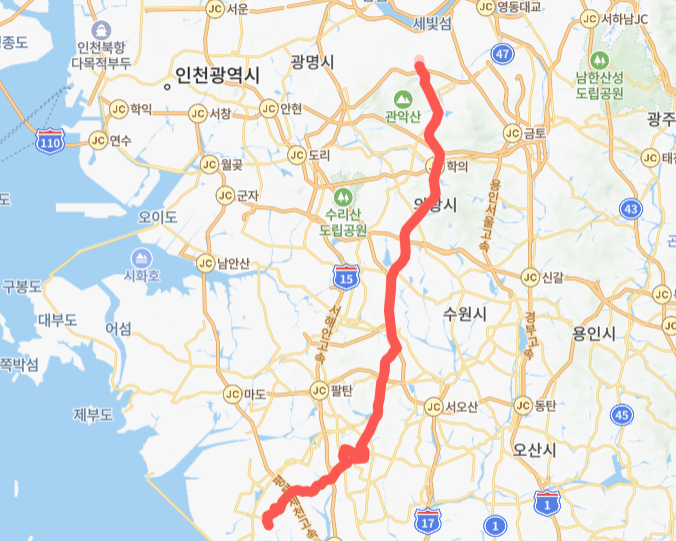 서울-의왕-화성-8155번-버스-노선-지도