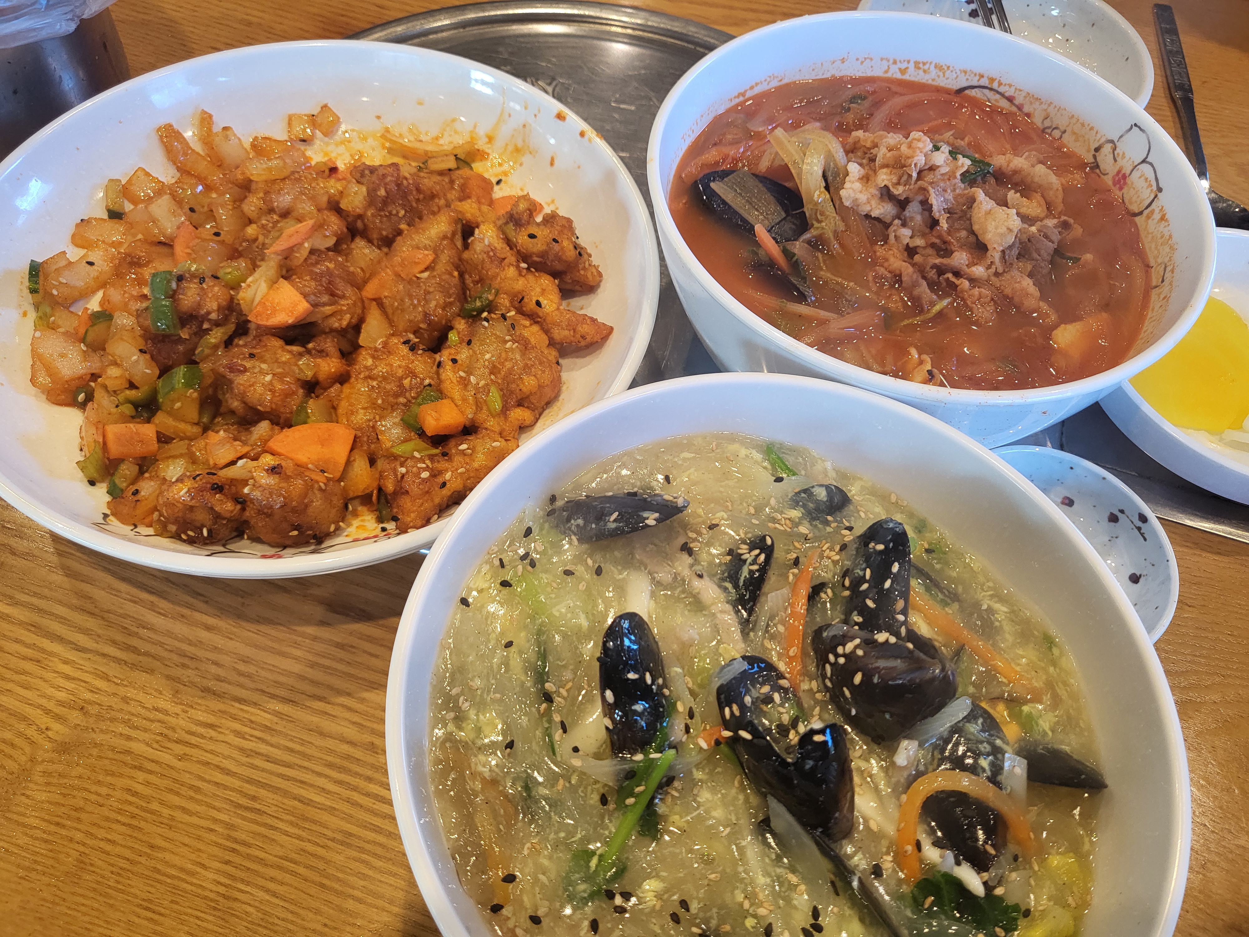 깐풍기, 차돌박이 짬뽕, 울면 3개 합쳐서 45,000원!