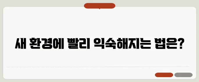 이직 후 적응 기간 줄이는 팁