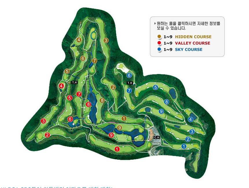 히든밸리CC 코스 지도