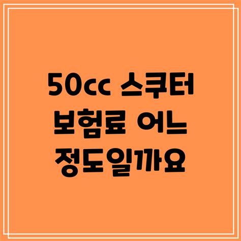 50cc스쿠터 보험